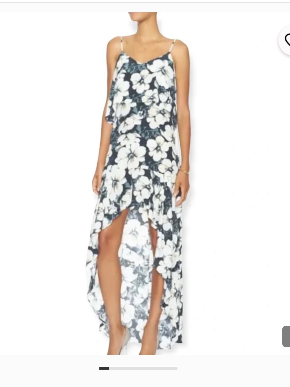 INTERMIX Black and Cream Floral Maxi Dress